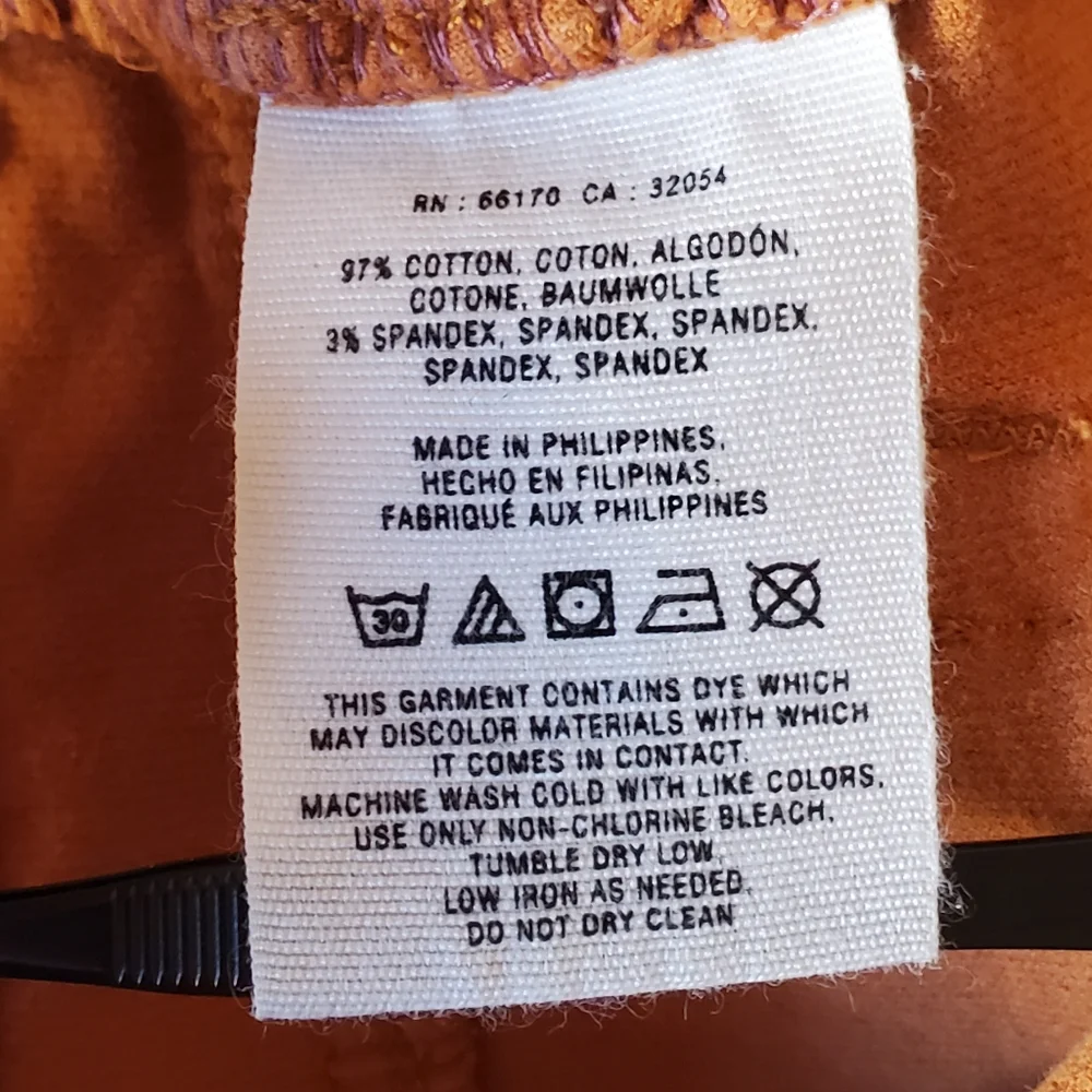 ♧ Pilcro Orange Serif Corduroy Skinny Jeans Size 25